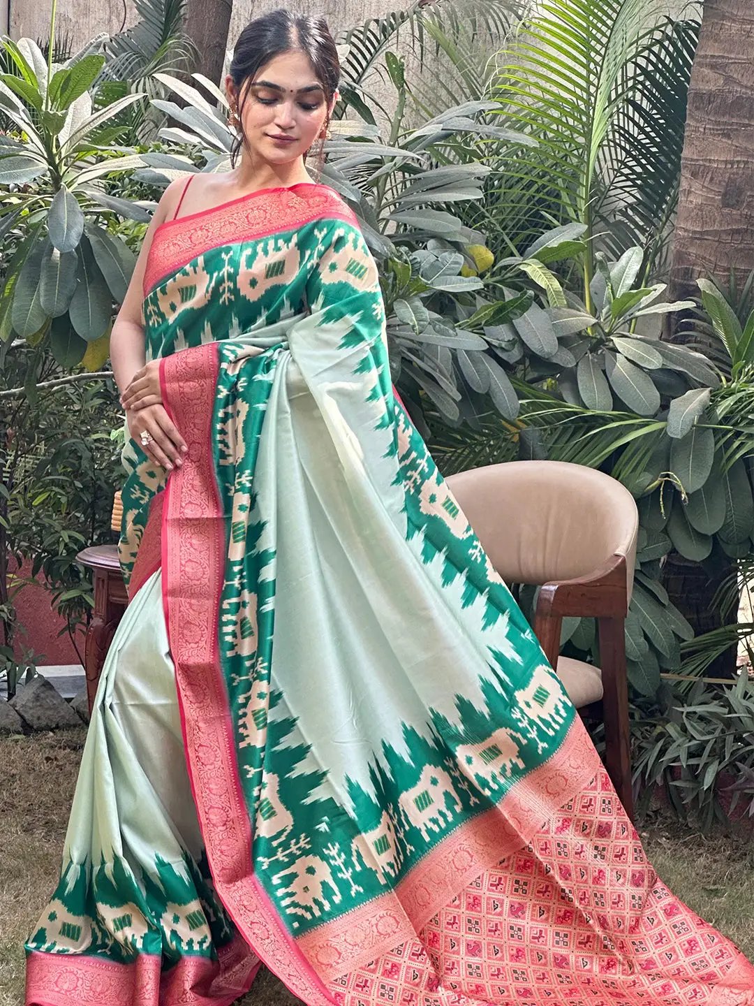 Banarasi Soft Silk Adorns With Zari Patola Pallu Saree