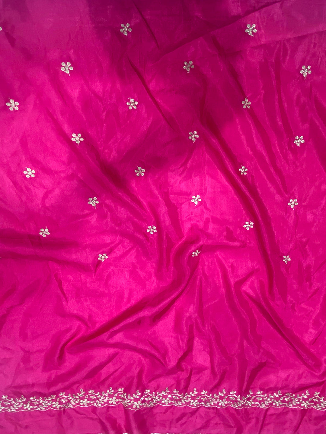 Radiant Pink Soft Georgette Bandhej Print Saree by My Store