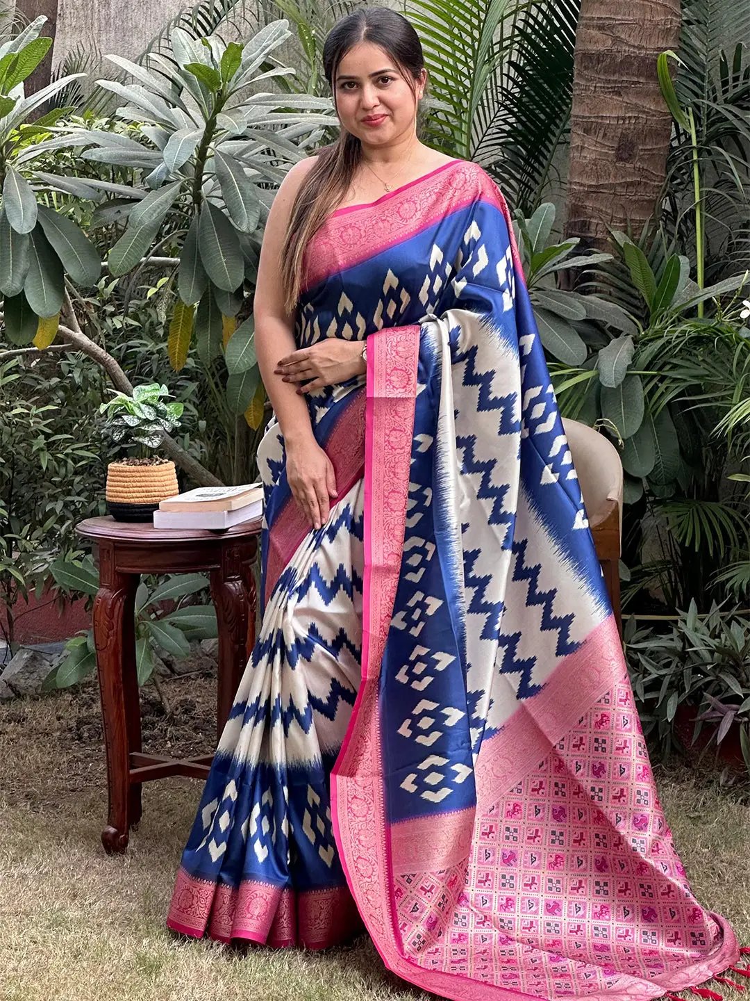 Banarasi Soft Silk Adorns With Zari Patola Pallu Saree