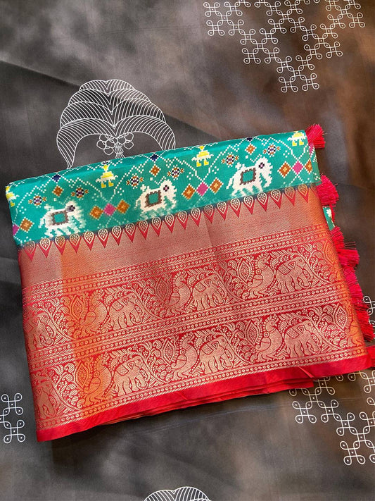 Rama Patola Digital Print Saree by My Store