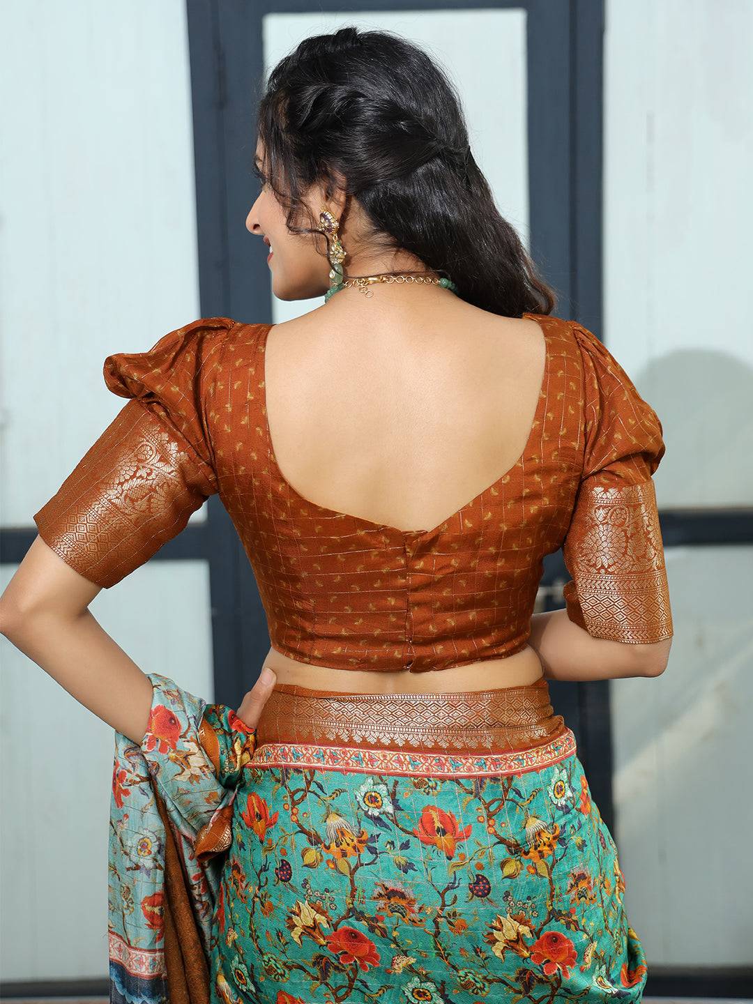 Turquoise Colour Pure Viscose Dola Silk Saree With Mughal Motifs - Luxe