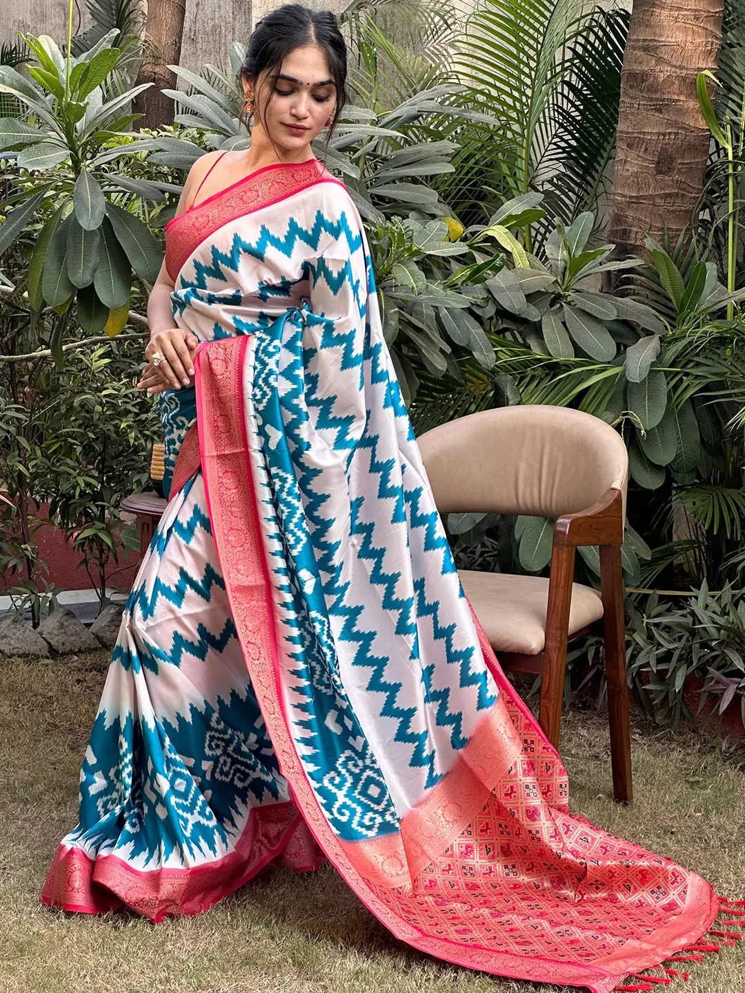 Banarasi Soft Silk Adorns With Zari Patola Pallu Saree