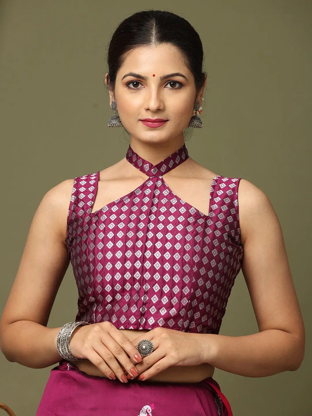 Wine Colour Banarasi Katan Silk Kanchi Zari Weaving Saree