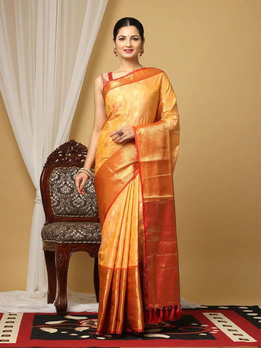 Banarasi Kanchi Pattu Polka Dots Festive Wear Saree
