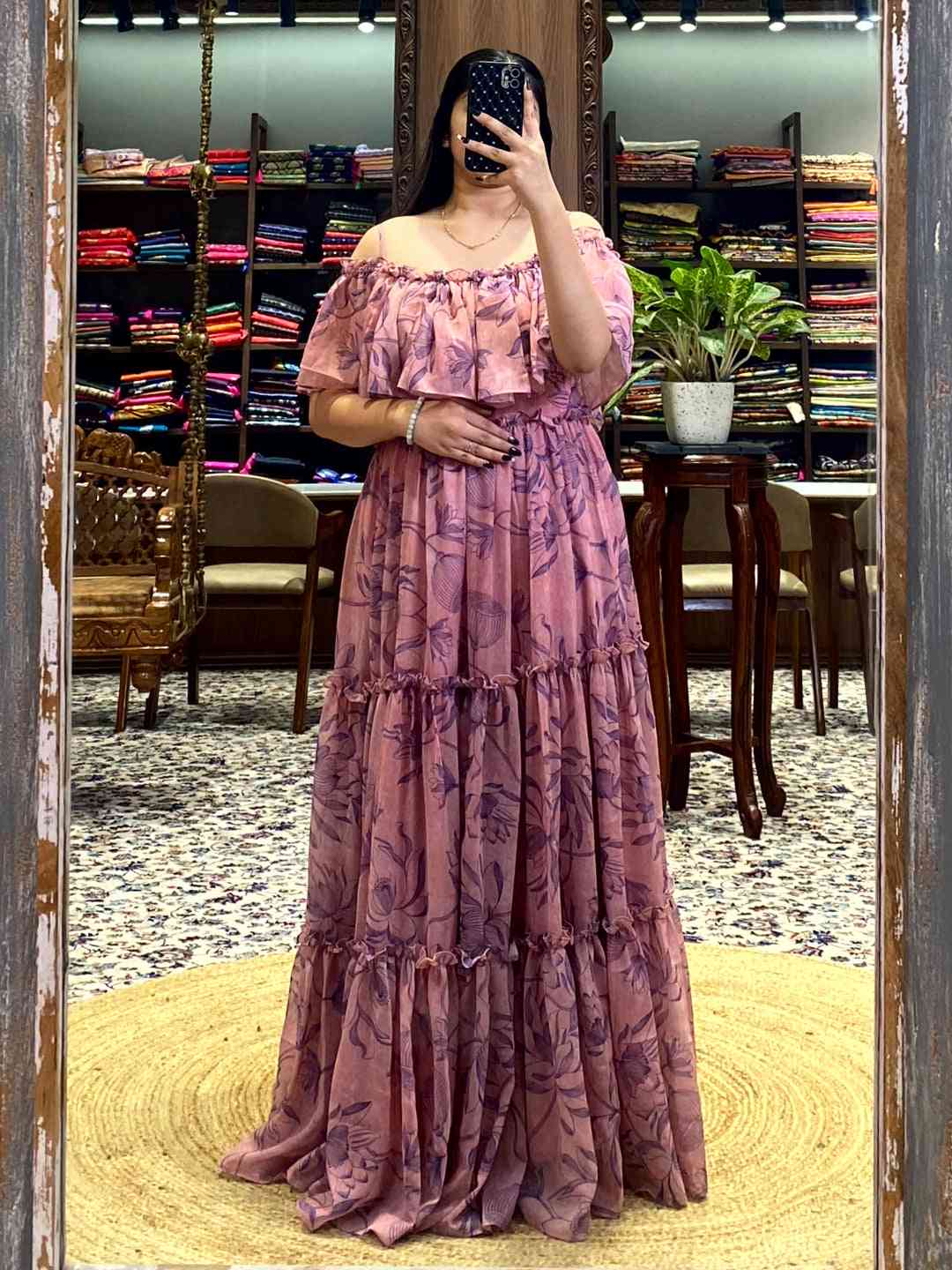 Mauve Botanical Floral Dress by My Store