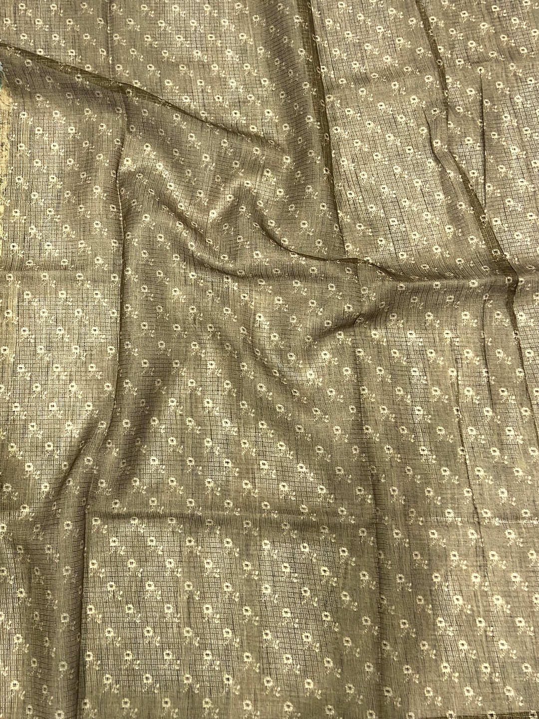 Brown Floral Cut Work Kota Saree by My Store