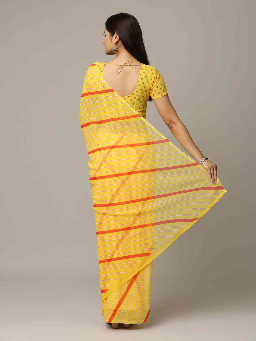 Leheriya Soft Georgette Digital Print Party Wear Saree by My Store