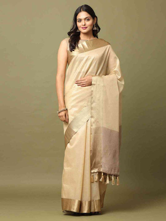Banarasi Gold Colour Tissue Festive Wear Saree