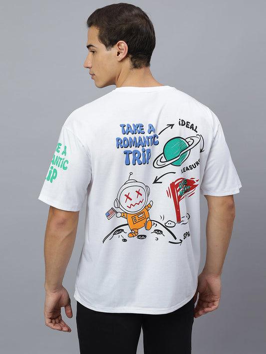 CRAZYBEE White Oversize ROMANTIC TRIP T-shirt