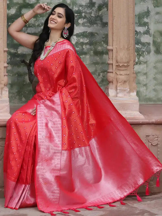 Kanjivaram Silk Saree With Zari Work by My Store