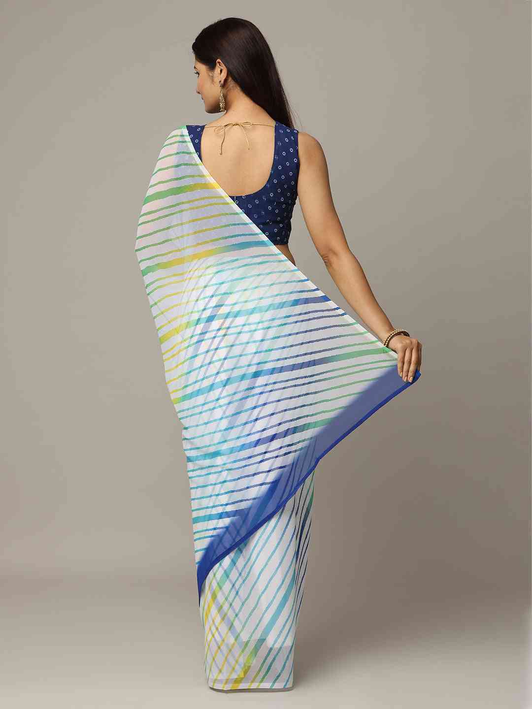 Leheriya Soft Georgette Digital Print Party Wear Saree by My Store