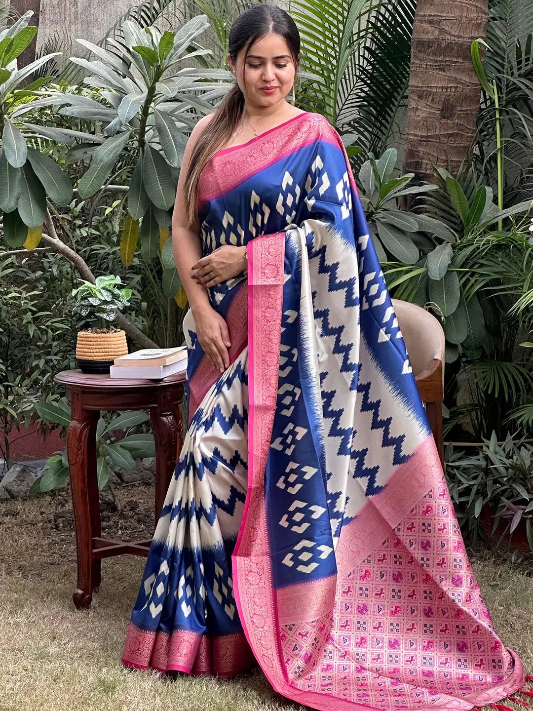 Banarasi Soft Silk Adorns With Zari Patola Pallu Saree