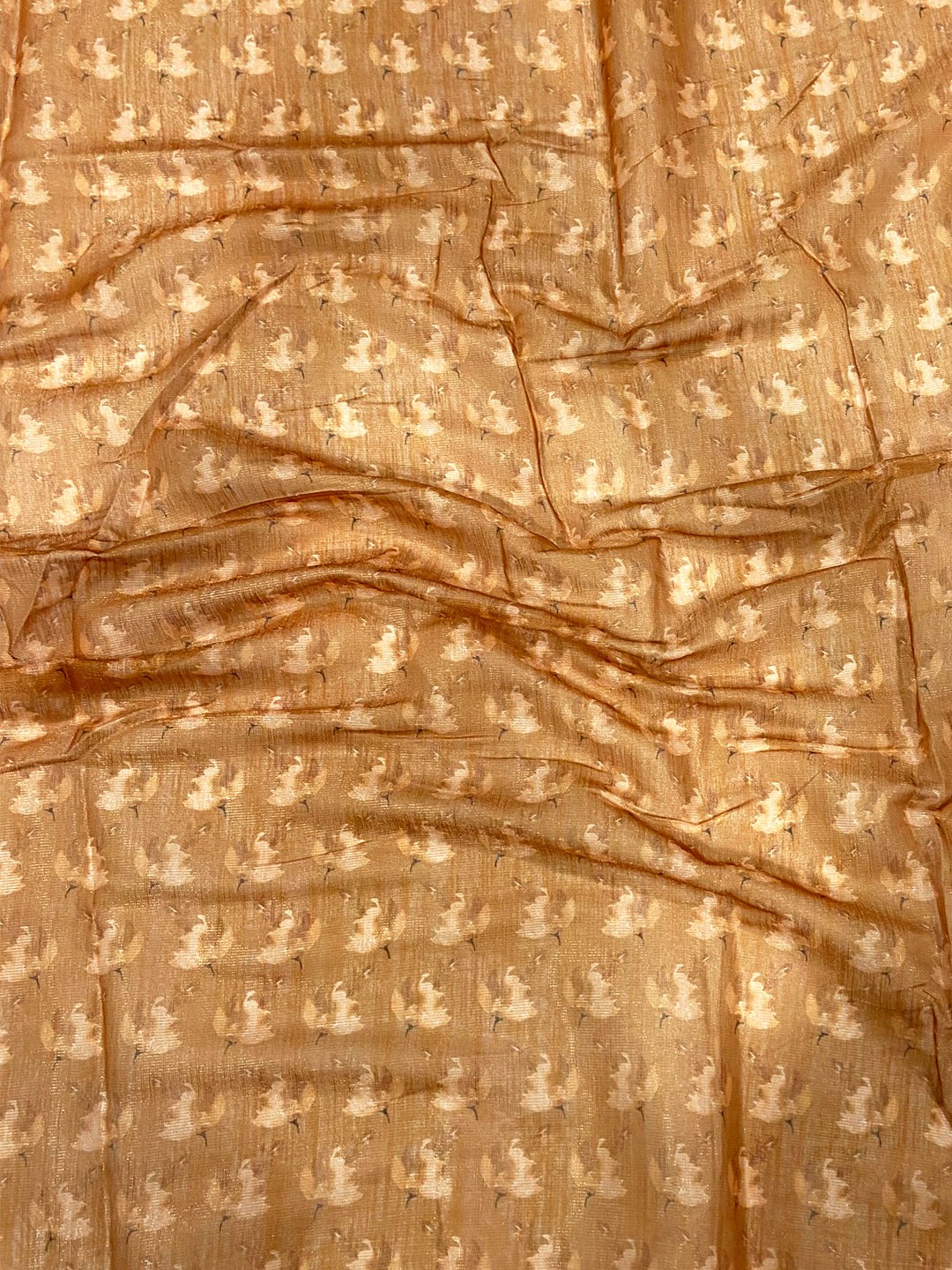 Mustard Yellow Linen Juth Digital Print Saree by My Store