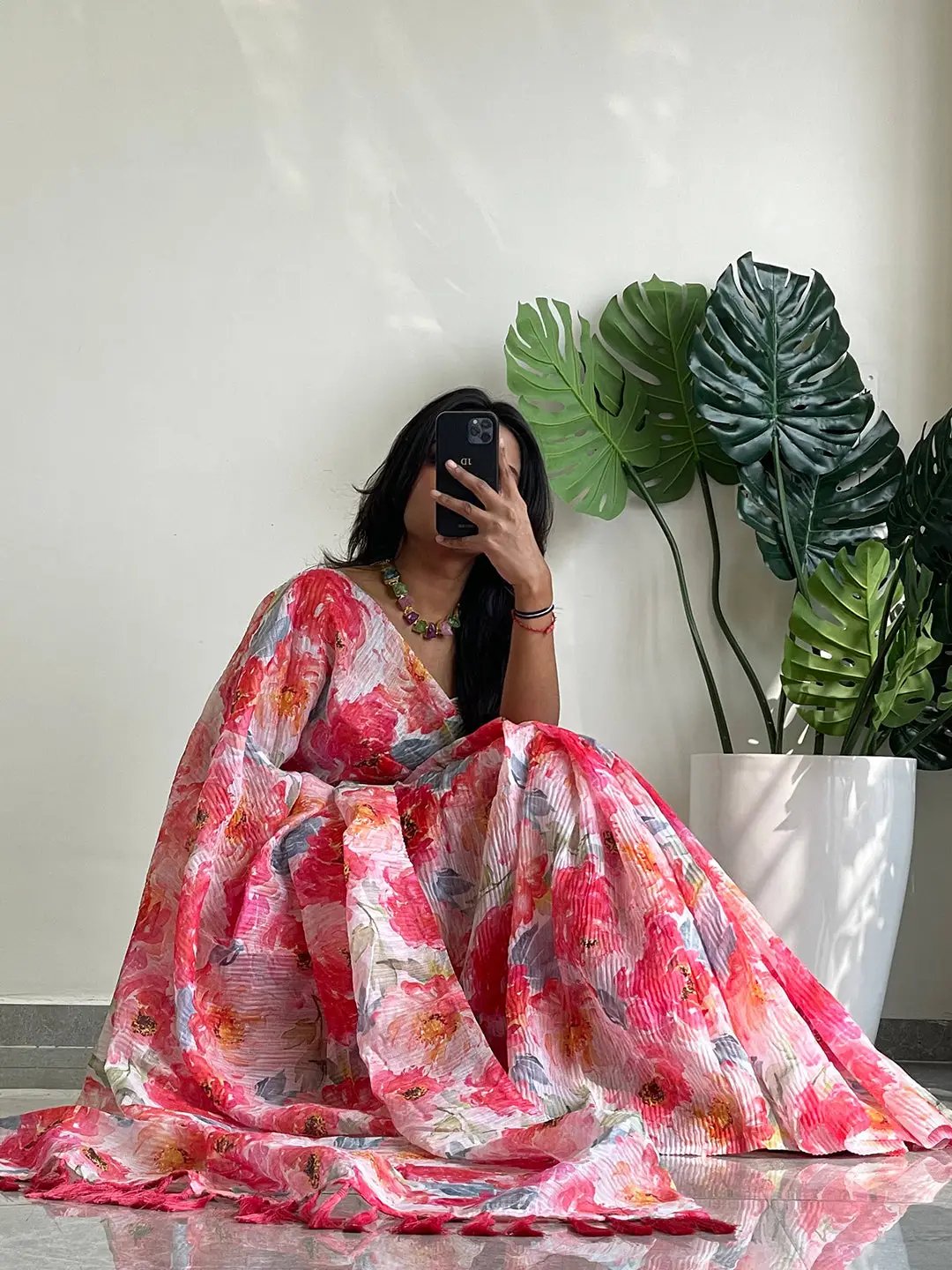 Elevate Your Style with Multy Colored Print Bollywood Design Crash Saree by My Store
