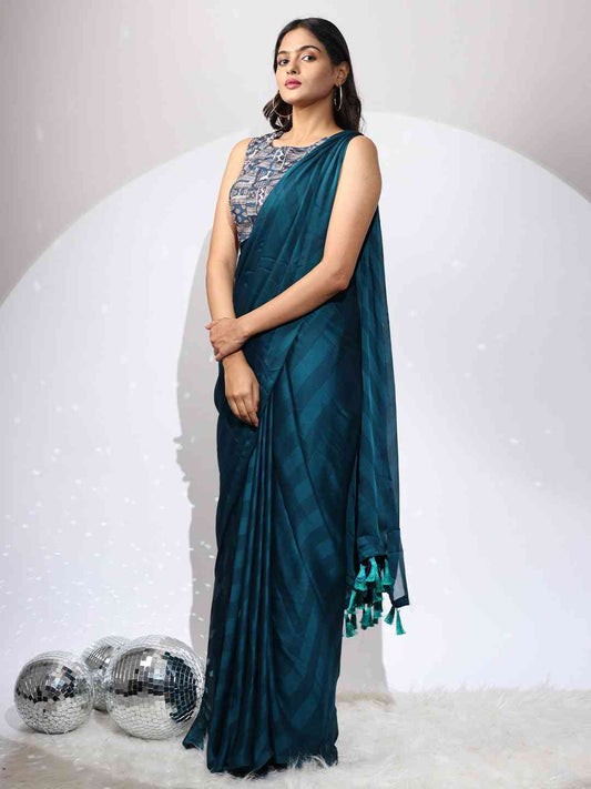 Pure Chiffon Dual Tone Party Wear Designer Saree by My Store