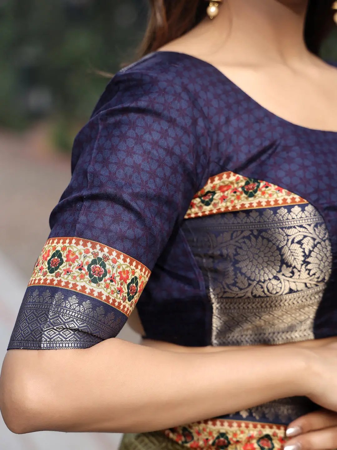 Olive Colour Pure Viscose Dola Silk Saree with Pichwai Kalamkari Print - Luxe by My Store