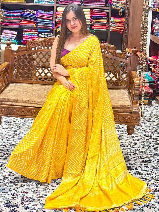 Exclusive Manipuri Silk Saree with Foil Print by My Store