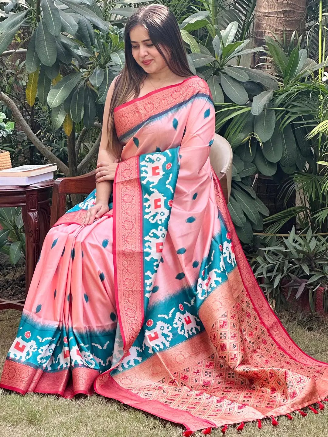 Banarasi Soft Silk Adorns With Zari Patola Pallu Saree
