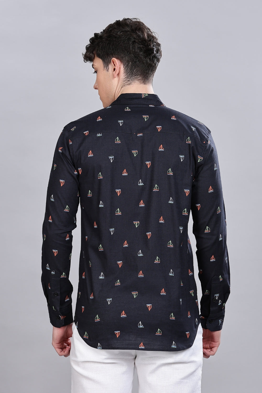 Navy Boat Club Printed Shirt