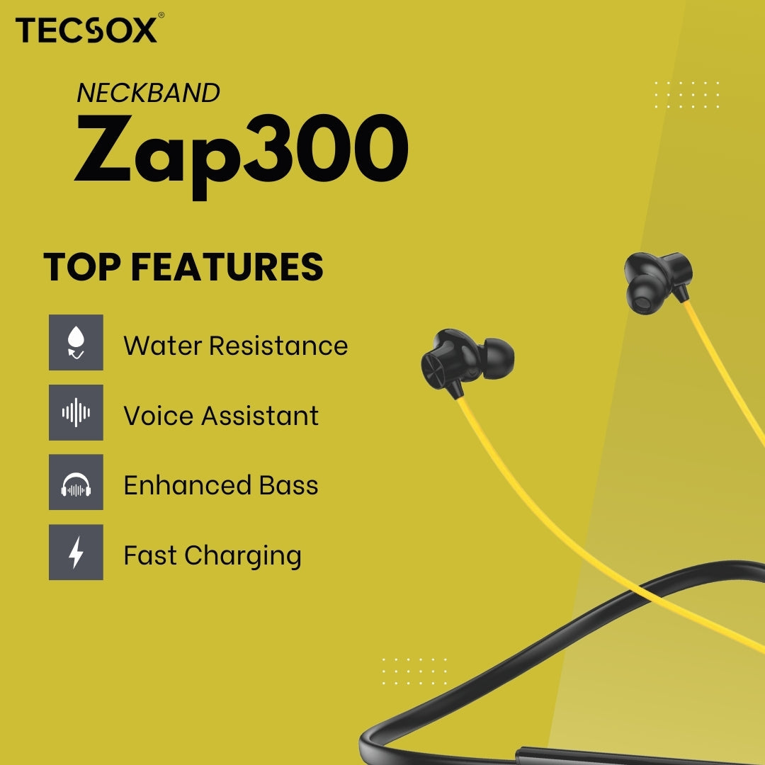 Zap300 Bluetooth Neckband | ENC | 40 Hr  | IPX Water Resistant