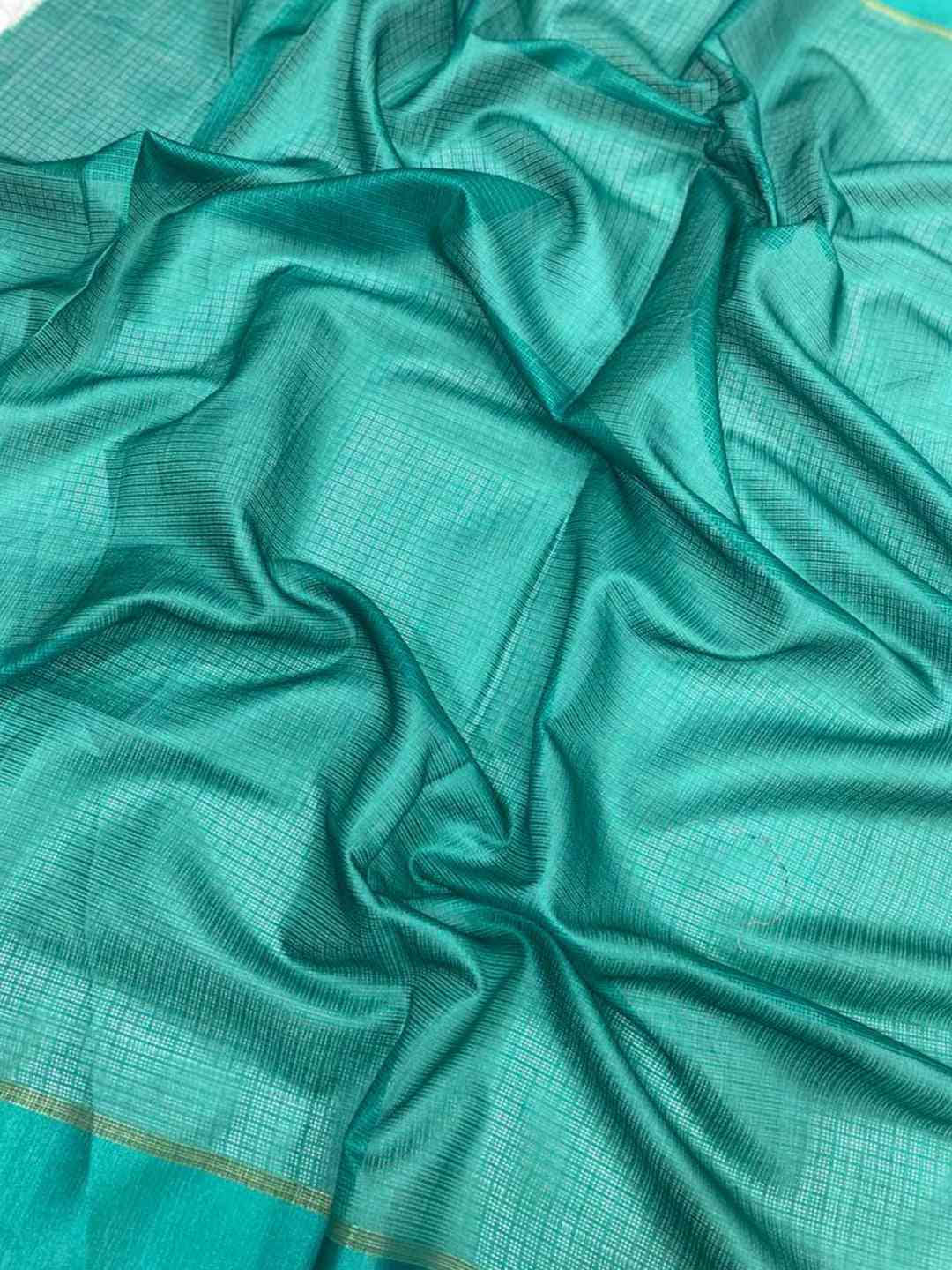 Tie dye Digital printed Satin Kota Doriya Designer Saree in Sea Green Colour