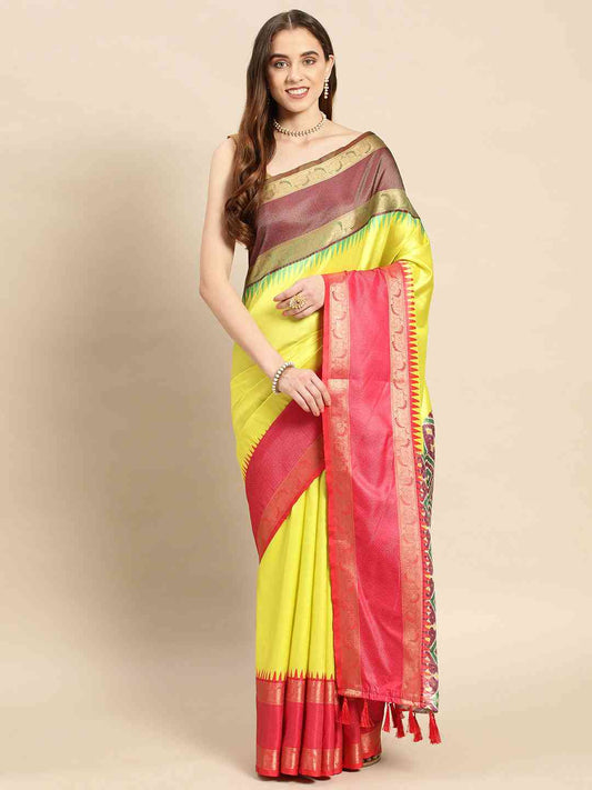 Exclusive Ganga Jamuna Pattu Border Banarasi Soft Silk Saree by My Store