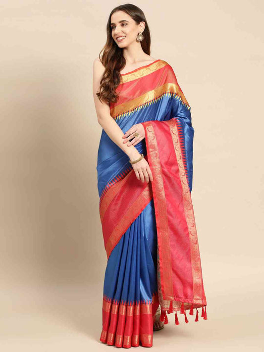 Exclusive Ganga Jamuna Pattu Border Banarasi Soft Silk Saree by My Store