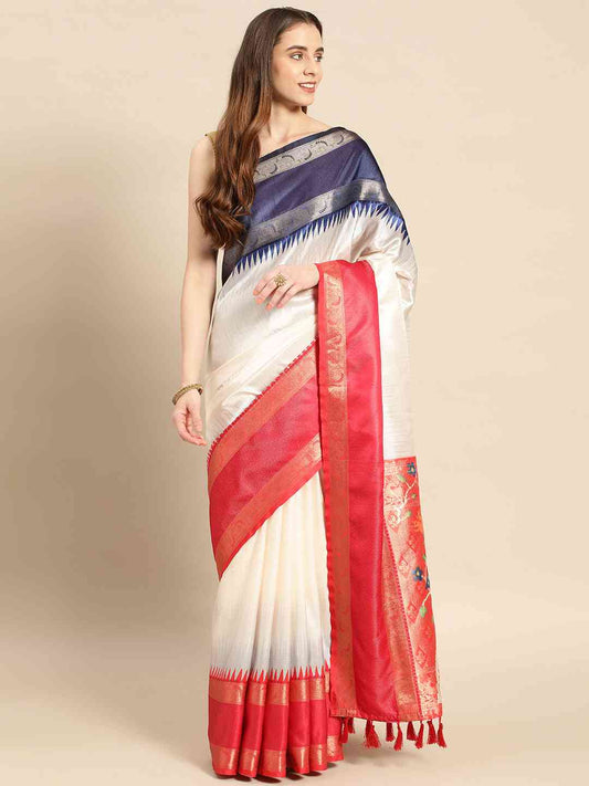 Exclusive Ganga Jamuna Pattu Border Banarasi Soft Silk Saree by My Store