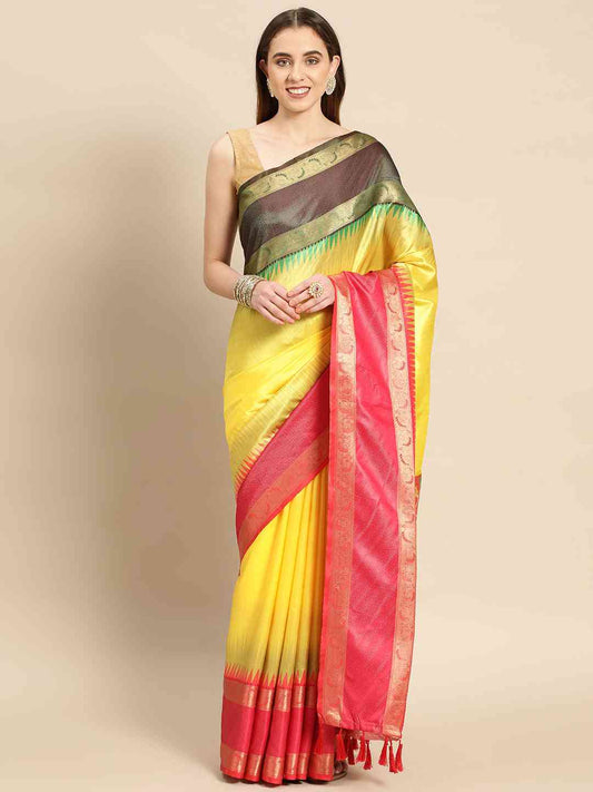 Exclusive Ganga Jamuna Pattu Border Banarasi Soft Silk Saree by My Store