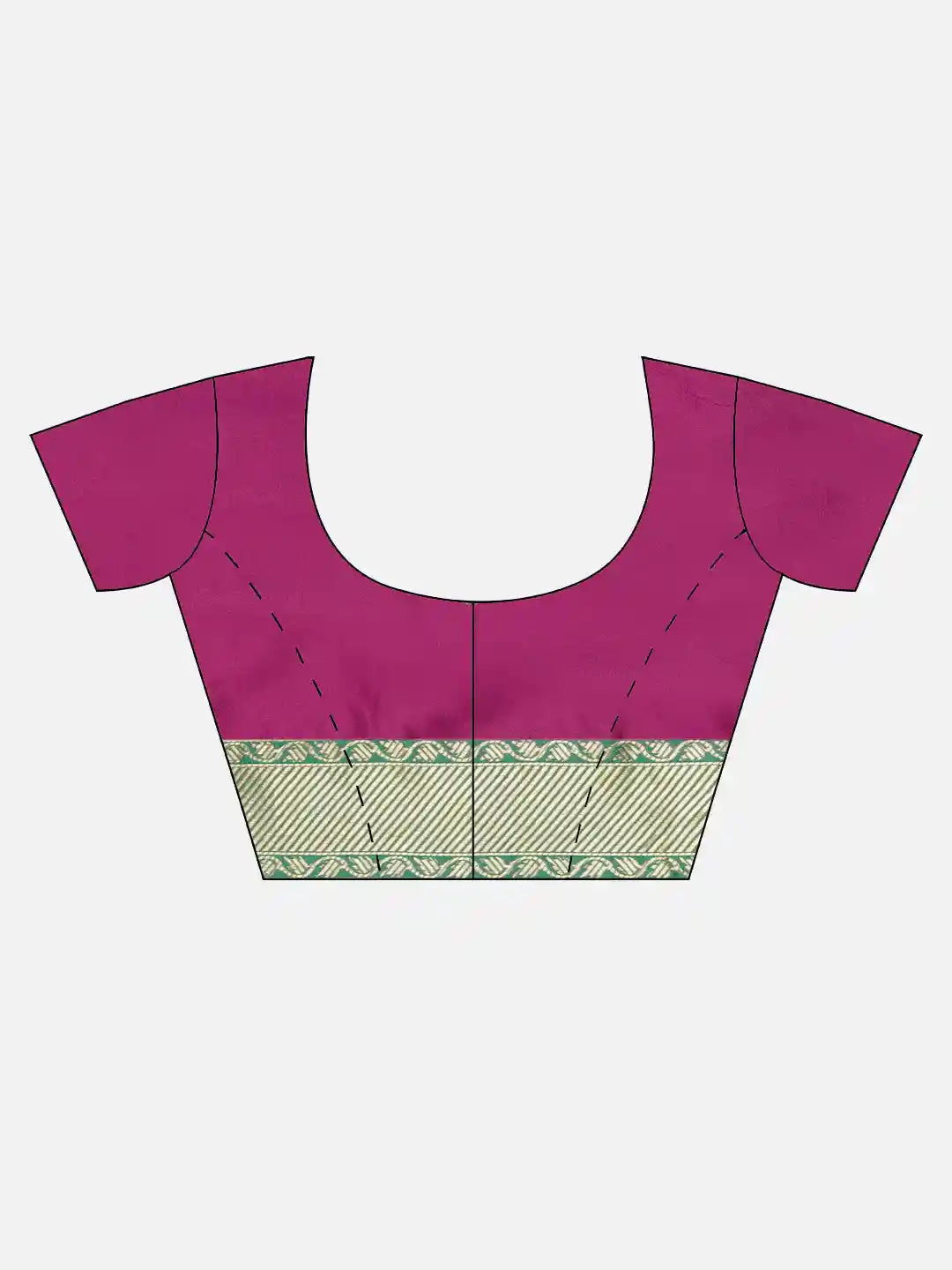 Banarasi Silk Rani Colour Woven Design Print Saree by My Store