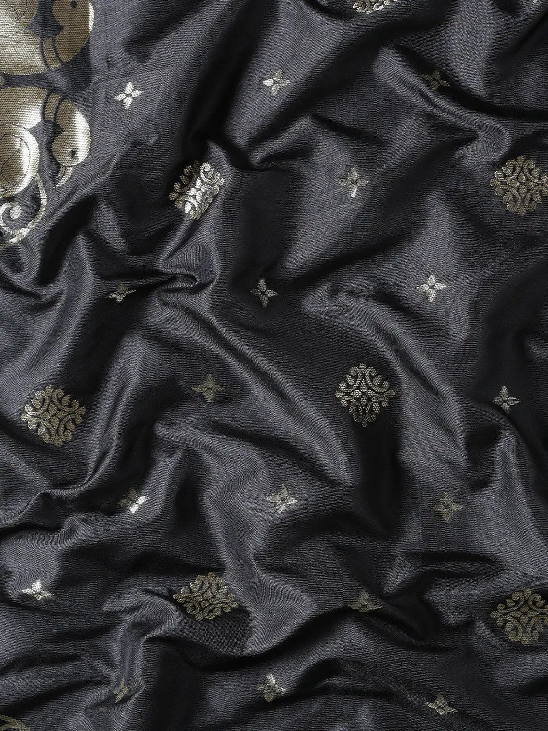 Yevla Paithani Minakari Work Silk Saree in Black Colour