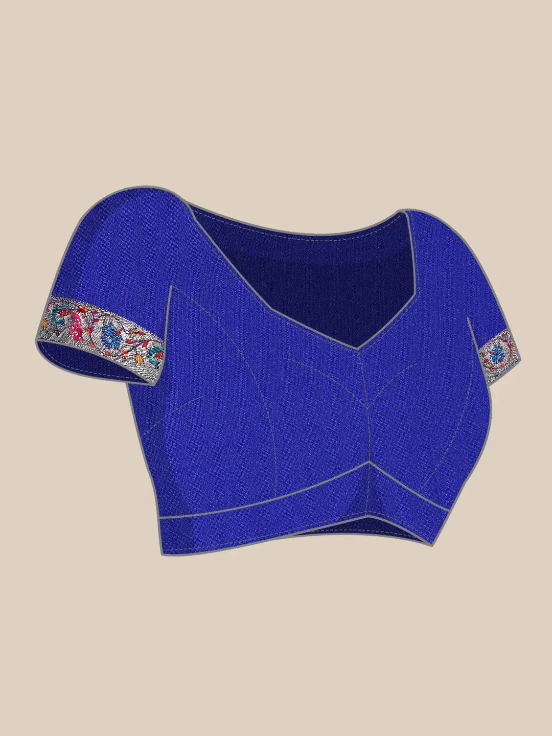 Yevla Paithani Minakari Work Silk Saree in indigo Colour