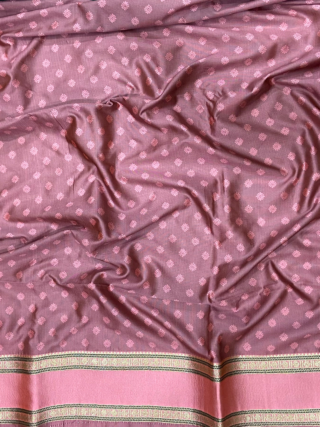 Bottle Green Soft Silk Floral Butta Saree by My Store