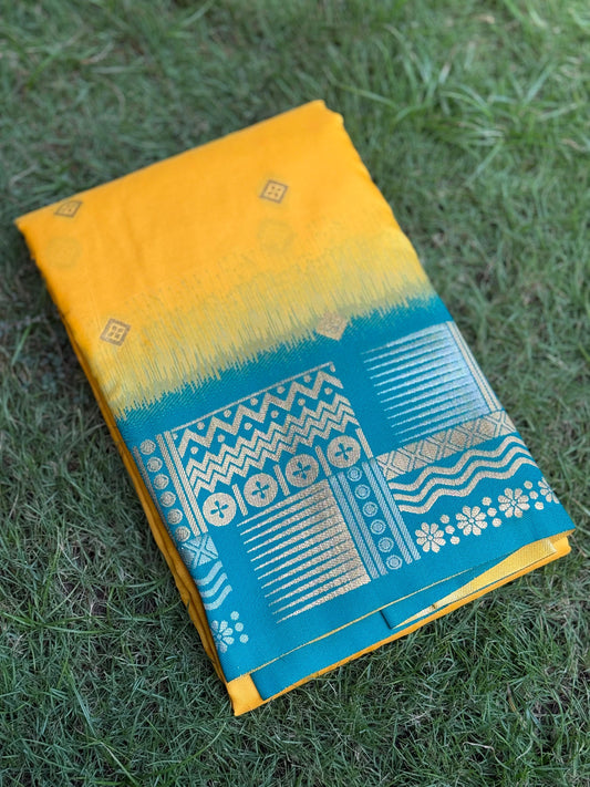 Yellow Soft Silk Kanjivaram Saree