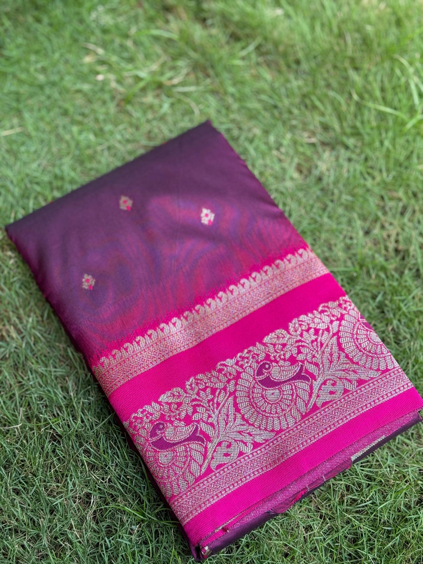 Magenta Soft Silk Kanjivaram Saree by My Store