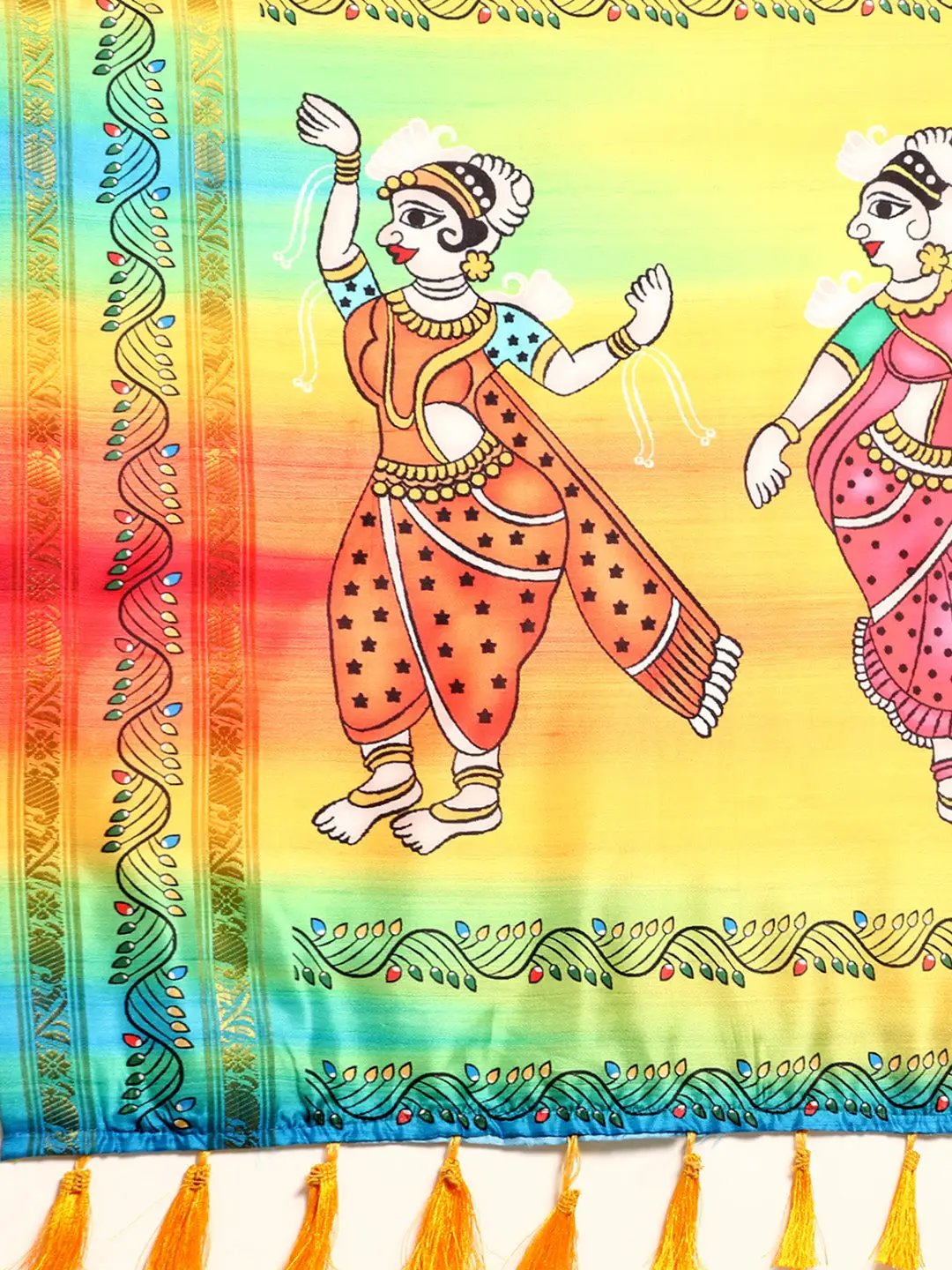 Stylish Kalamkari Silk With Block Print Saree by My Store