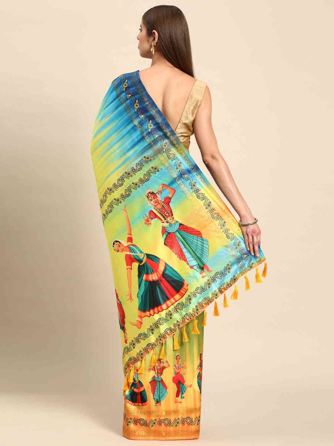 Stylish Kalamkari Silk With Block Print Saree by My Store