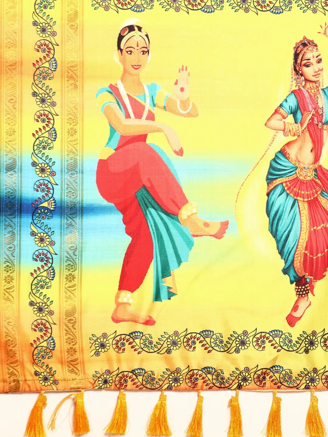 Stylish Kalamkari Silk With Block Print Saree by My Store