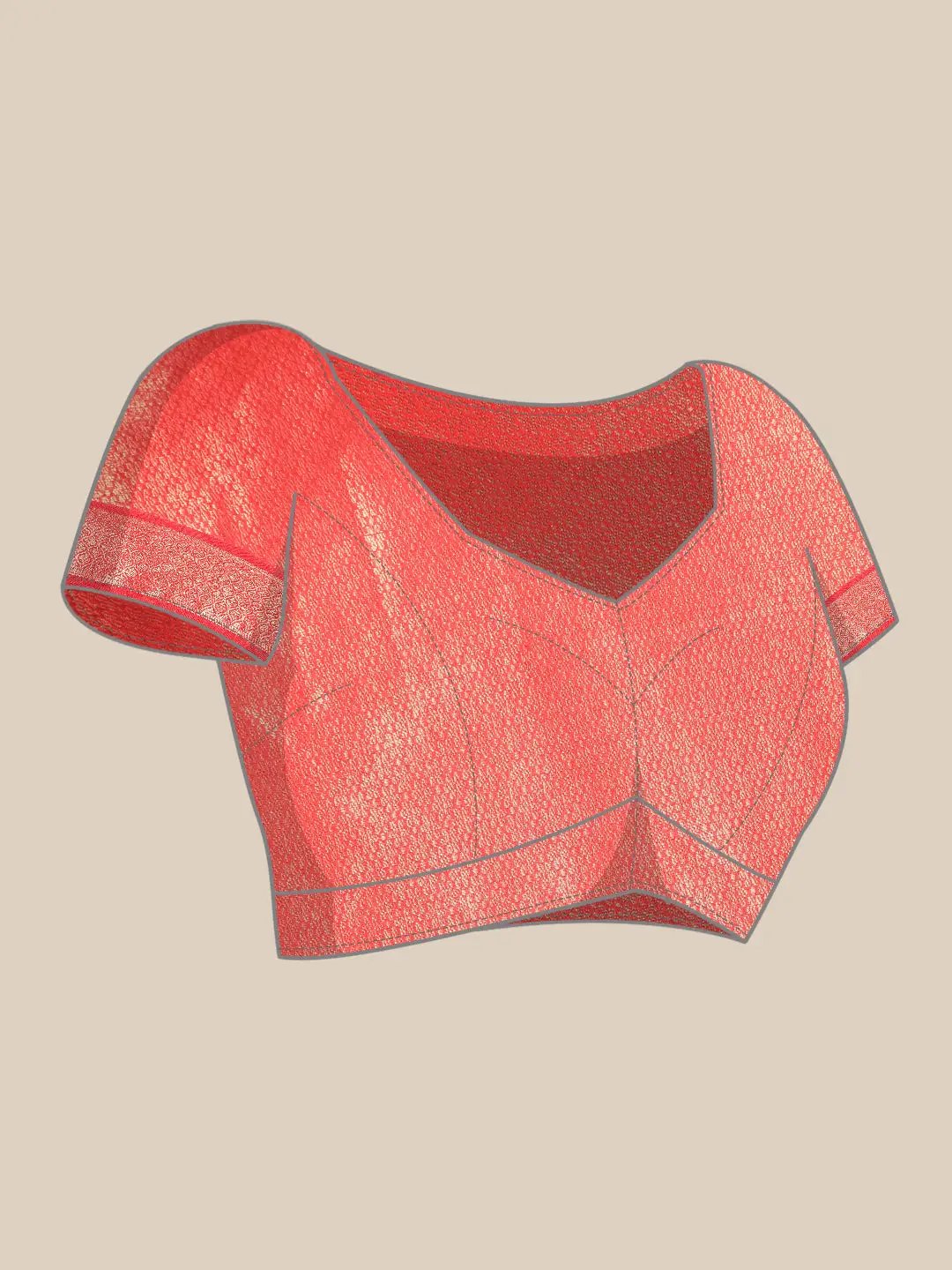 Banarasi Pattu Zari Border Ikkat Design Silk Saree by My Store