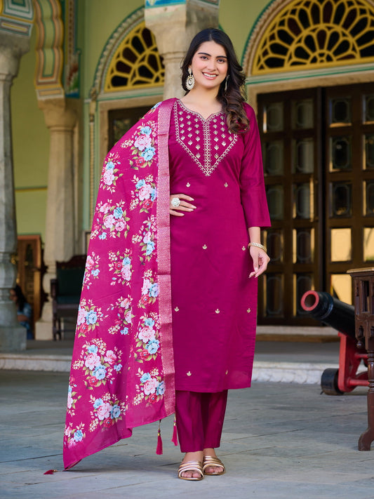 Wedding Wear Wine Women Kurta Set