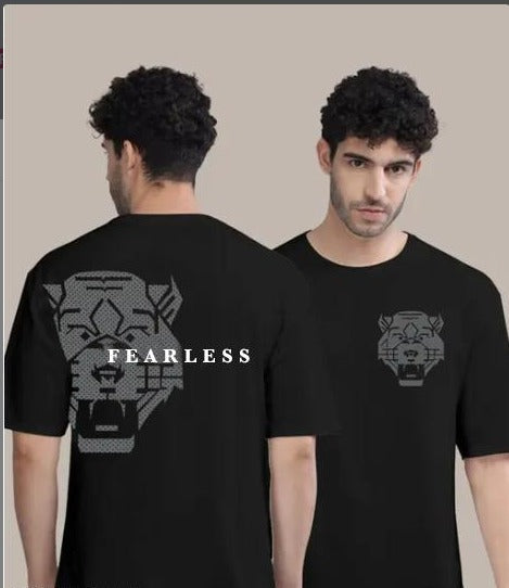 BULL-FEARLESS BLACK OVERSIZE T-SHIRT