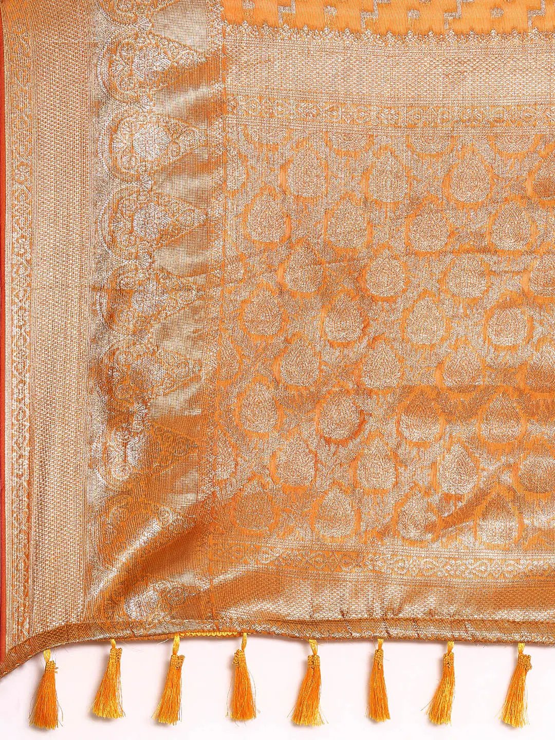Banarasi Katan Tissue Silk Festive Wear Saree In Yellow Colour