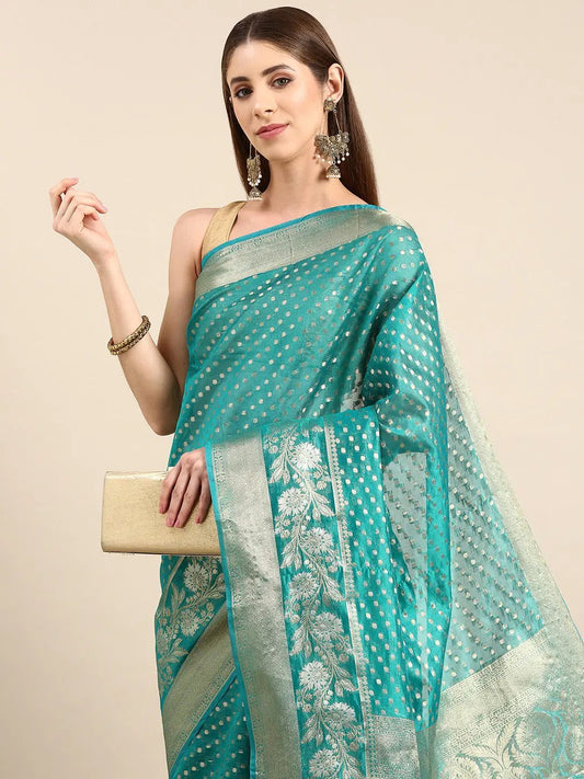 Banarasi Katan Tissue Silk Butti Design Festive Wear Saree