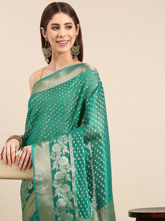 Banarasi Katan Tissue Silk Butti Design Festive Wear Saree