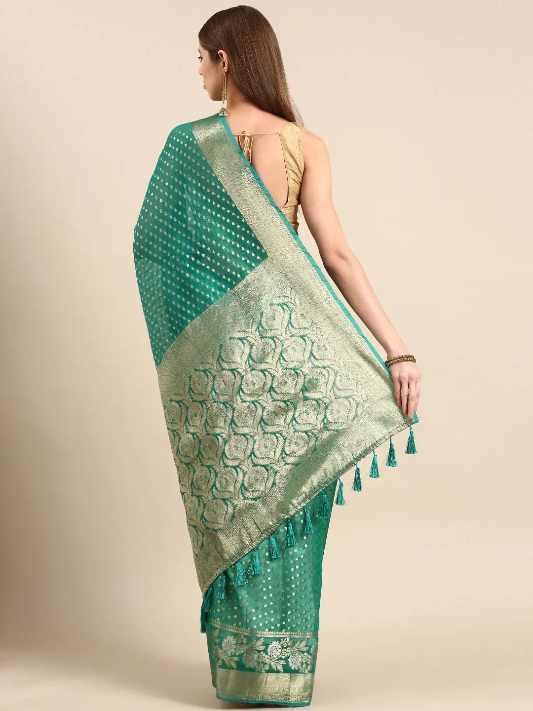 Banarasi Katan Tissue Silk Butti Design Festive Wear Saree by My Store