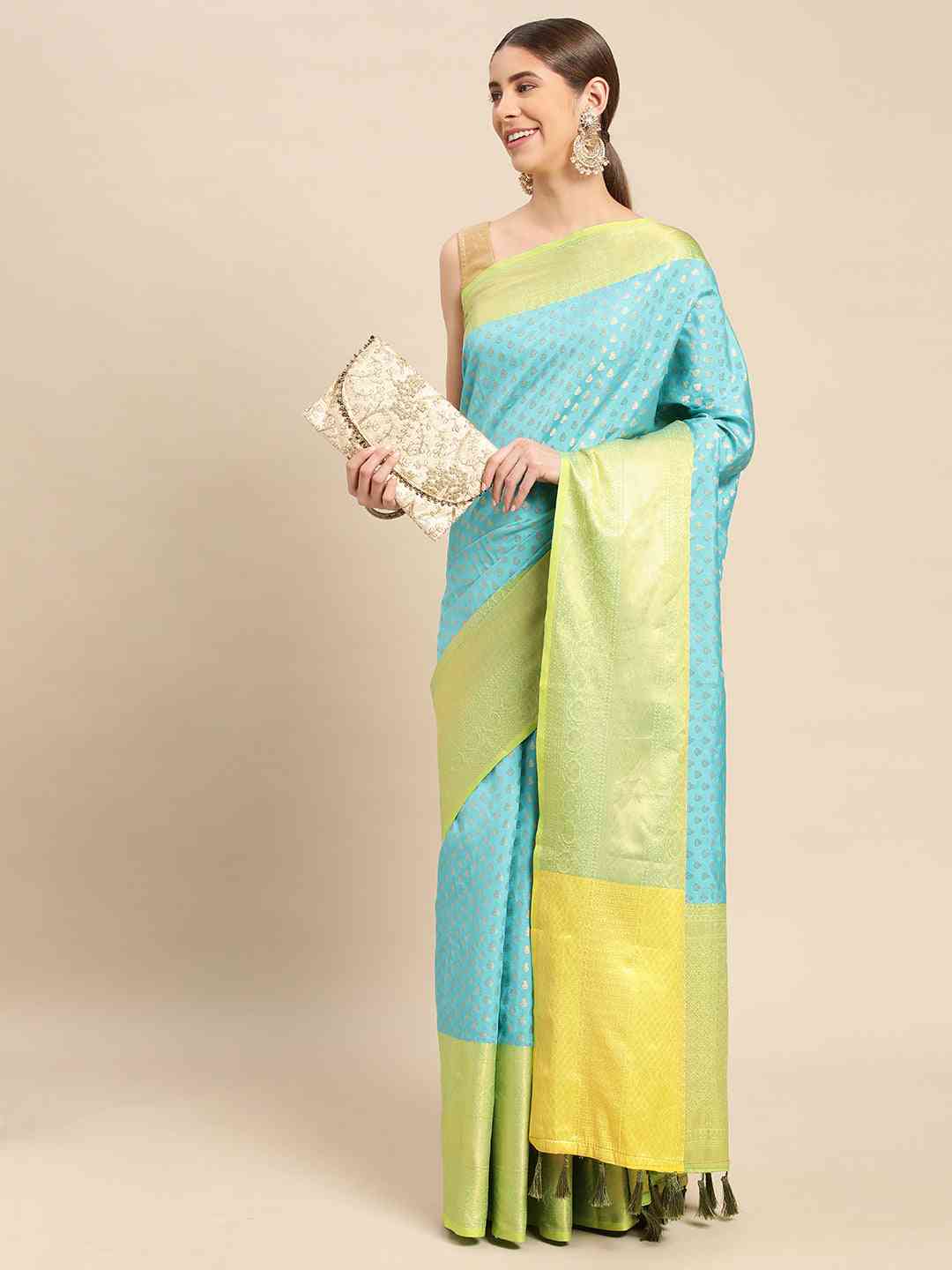 Banarasi Katan Silk Butti Design Festive Wear Saree