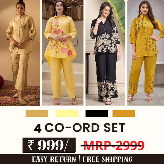 Stylish & Versatile 4 Co-ord Set Combo for Women | COMBO - 14 by My Store