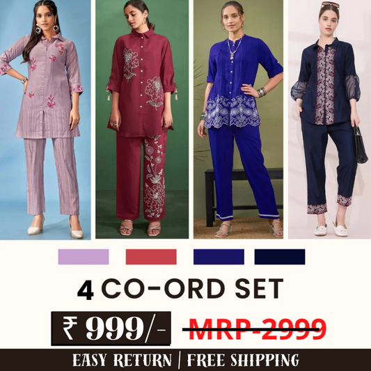 Stylish & Versatile 4 Co-ord Set Combo for Women | COMBO - 17 by My Store