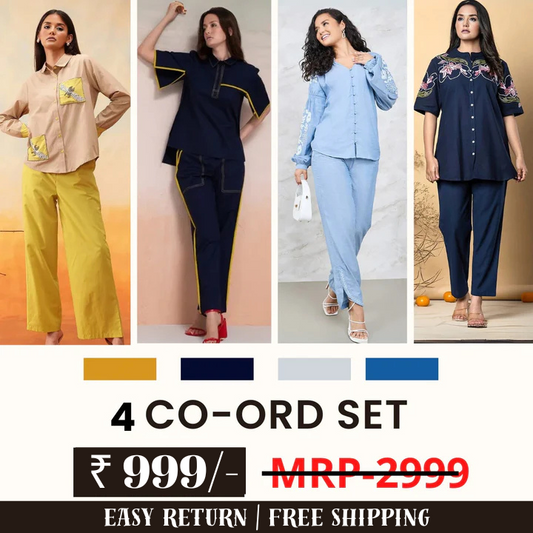 Stylish & Versatile 4 Co-ord Set Combo for Women | COMBO - 18 by My Store
