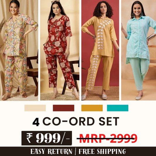 Stylish & Versatile 4 Co-ord Set Combo for Women | COMBO - 19 by My Store